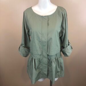 Kori America Peplum Utility Jacket Green